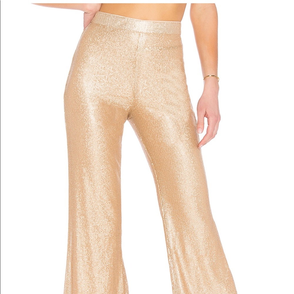Lovers + Friends gold pants